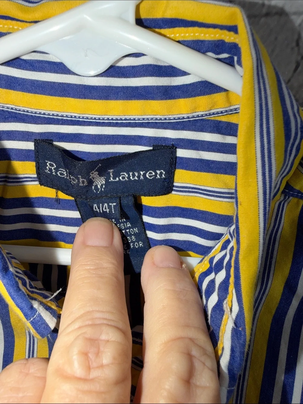 Ralph Lauren Yellow & Blue Striped Button-Down Shirt